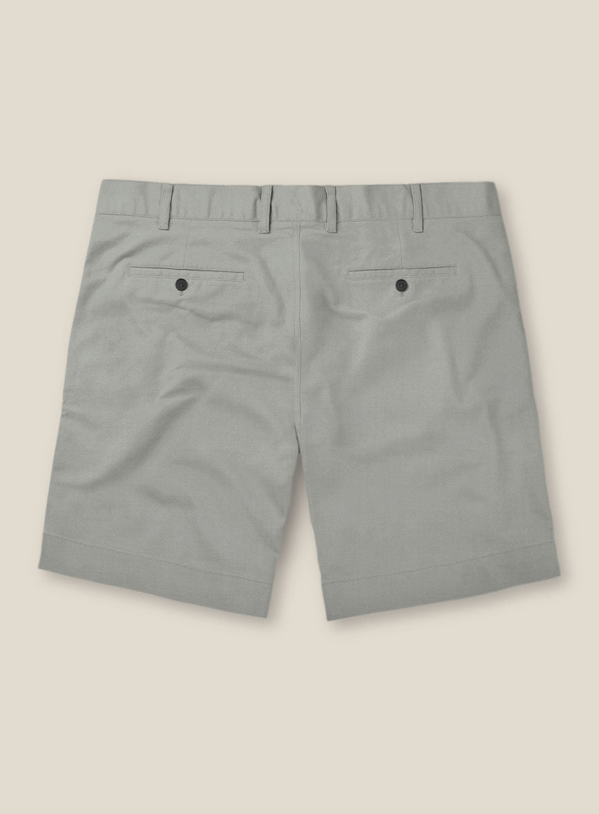 Italian Petrol Gray Cotton Stretch Shorts - StudioSuits