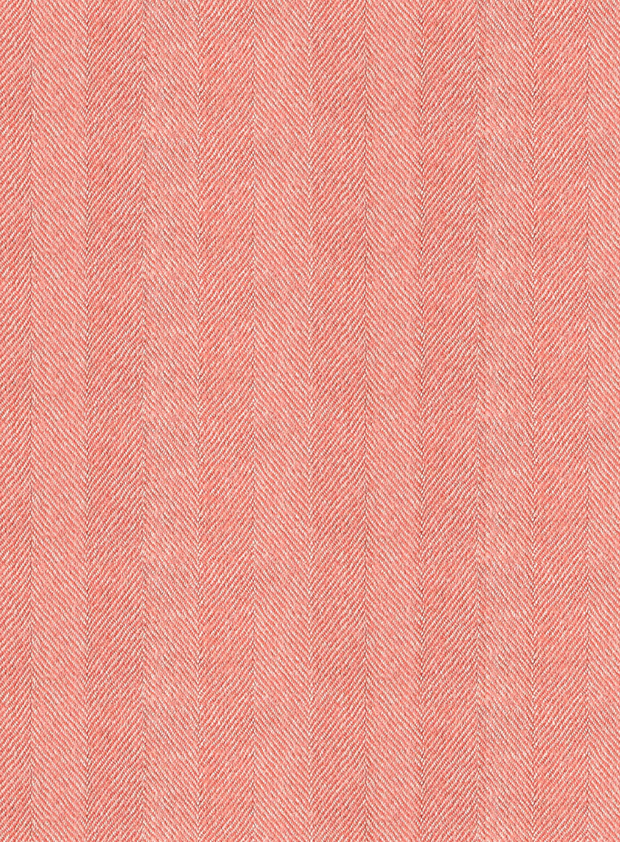 Italian Pink Herringbone Flannel Jacket - StudioSuits