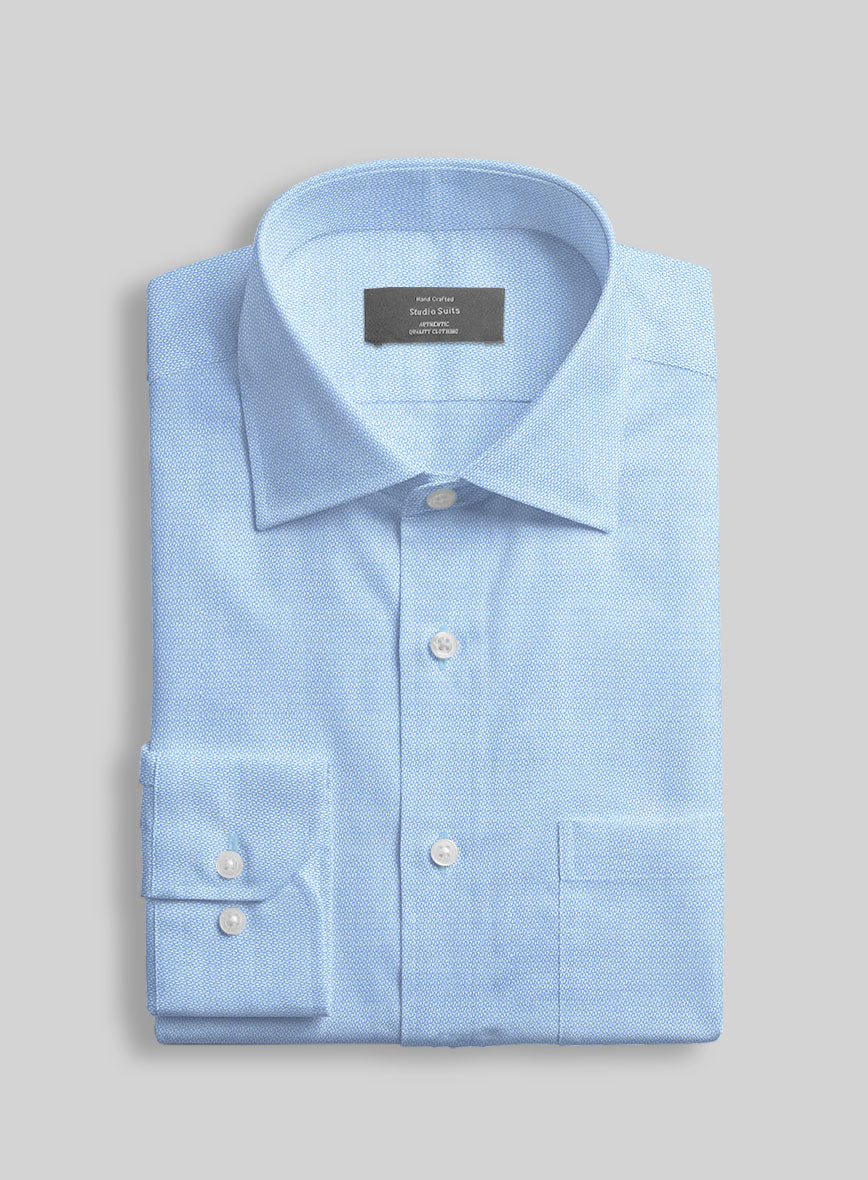 Italian Pinpoint Blue Shirt - StudioSuits