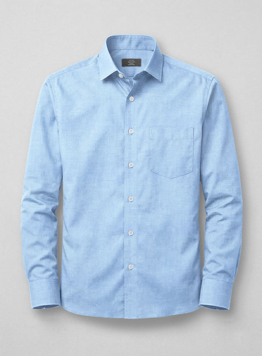 Italian Pinpoint Blue Shirt - StudioSuits
