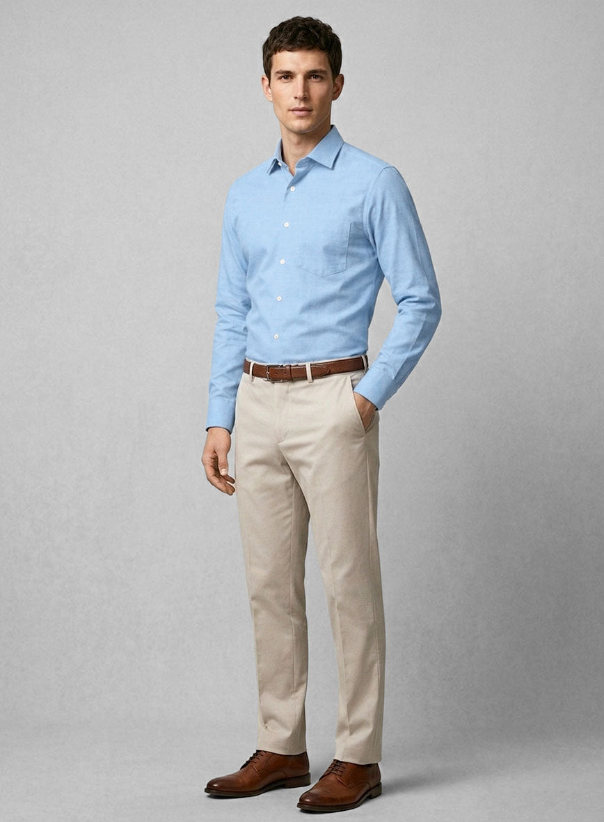 Italian Pinpoint Blue Shirt - StudioSuits