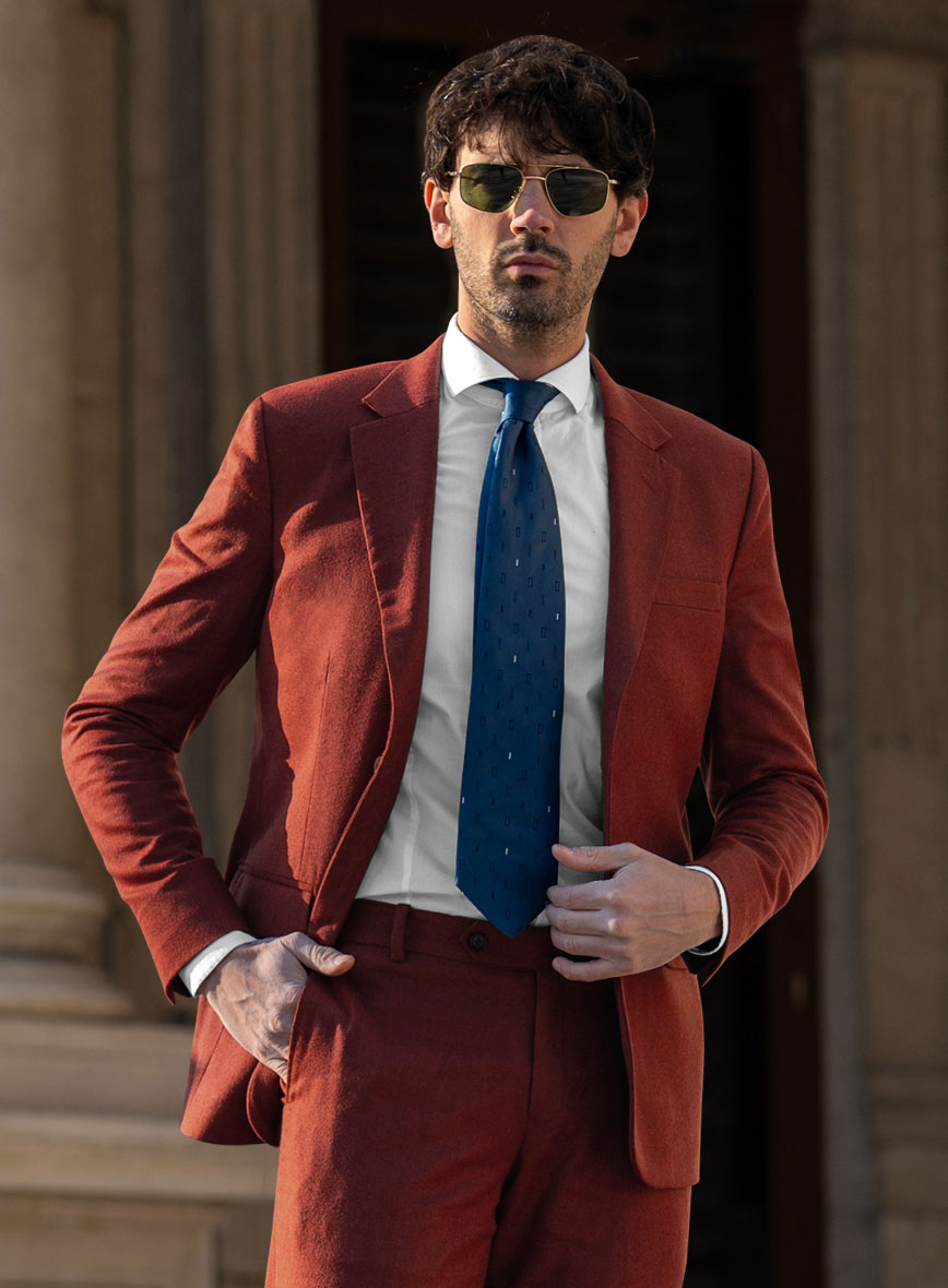 Italian Plicio Auburn Wool Jacket - StudioSuits