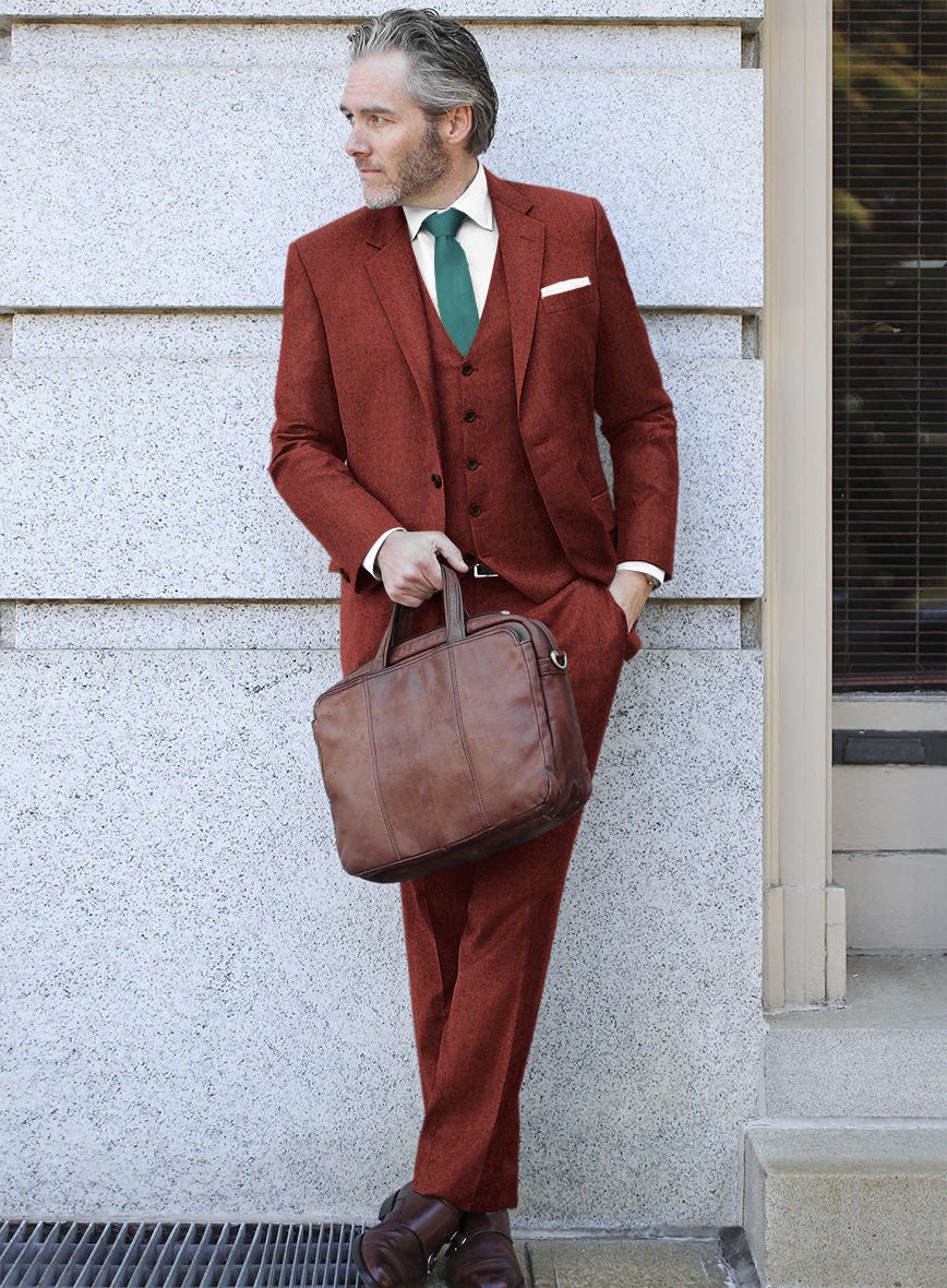 Italian Plicio Auburn Wool Suit StudioSuits