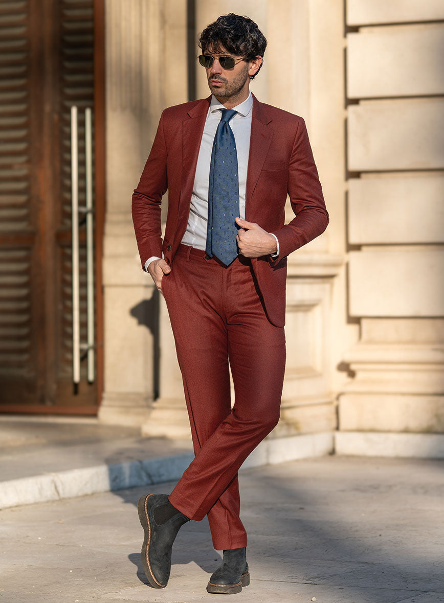 Italian Plicio Auburn Wool Suit - StudioSuits