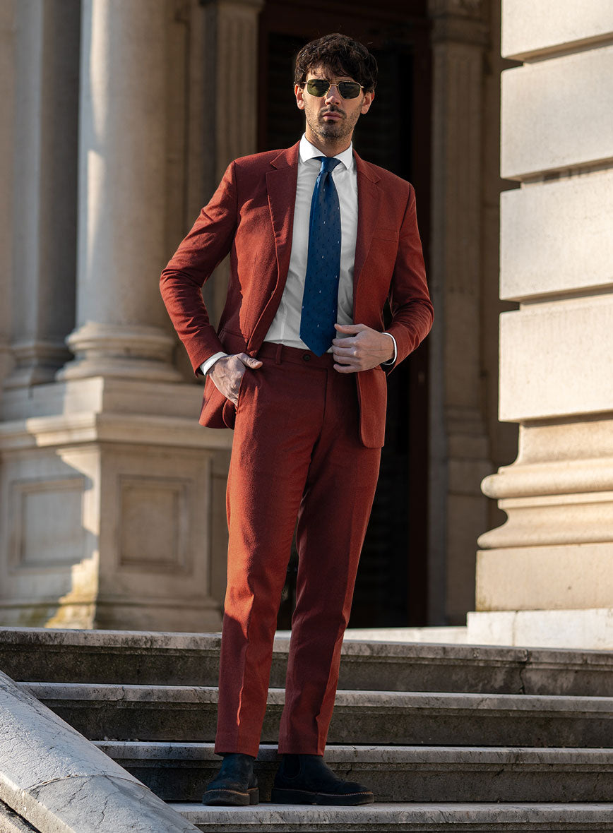 Italian Plicio Auburn Wool Suit - StudioSuits