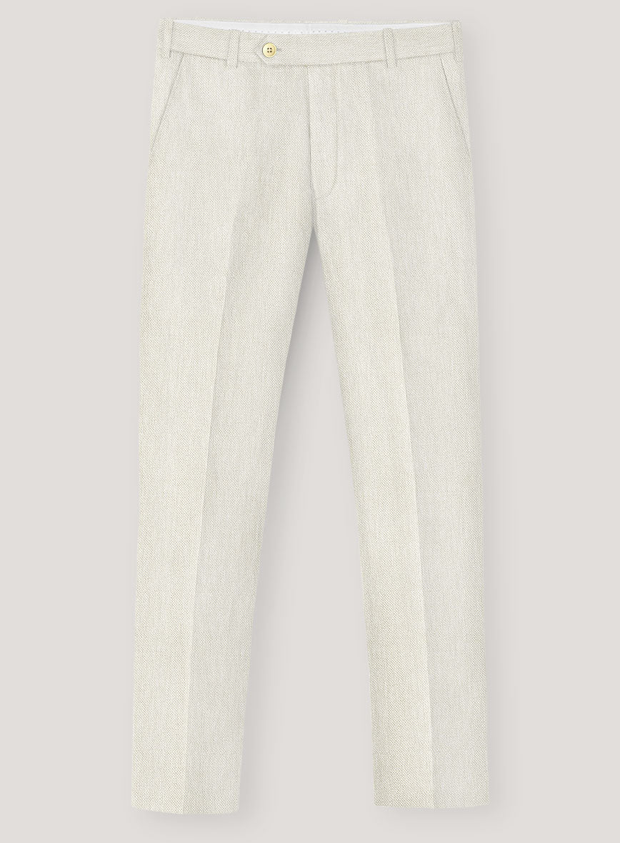 Italian Prato Beige Dobby Linen Suit - StudioSuits