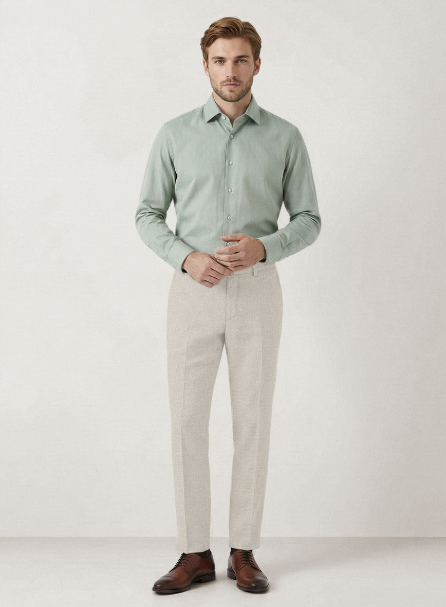 Italian Prato Beige Linen Pants - StudioSuits
