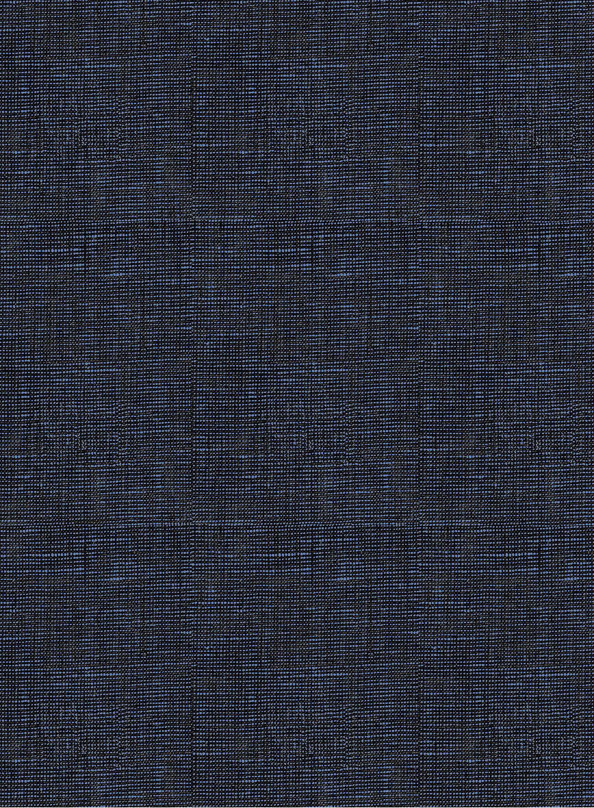 Italian Prato Blue Chambray Linen Pants - StudioSuits