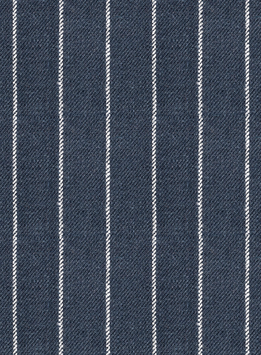 Italian Prato Bluecrest Stripe Linen Pants - StudioSuits