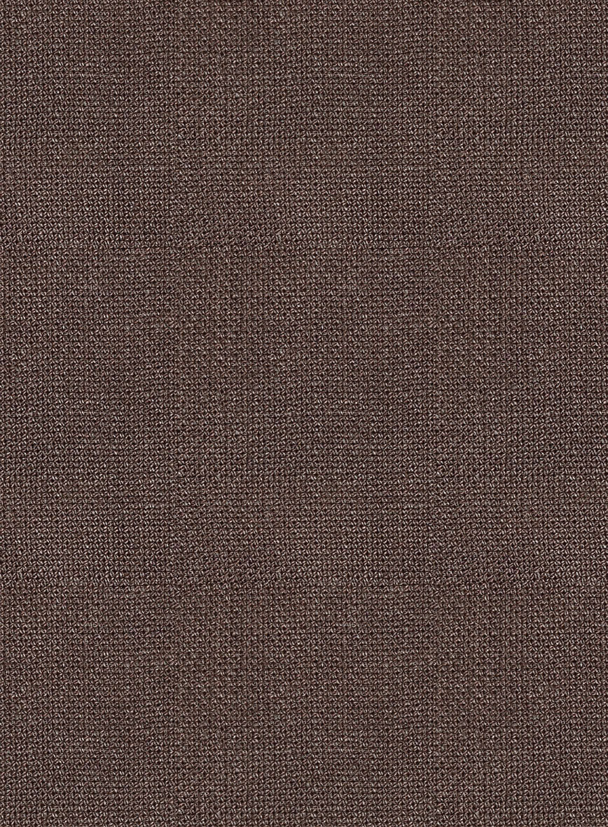 Italian Prato Brown Dobby Linen Highland Trousers - StudioSuits