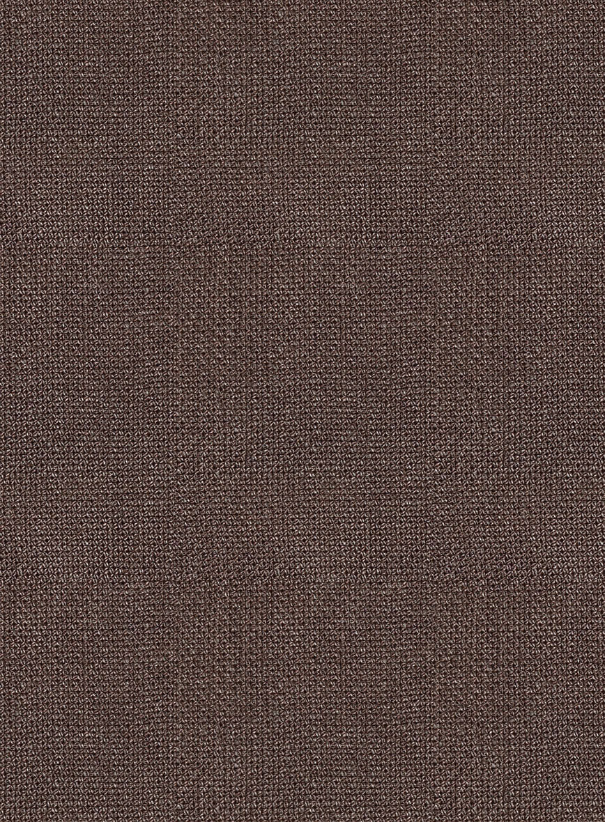 Italian Prato Brown Dobby Linen Pants - StudioSuits