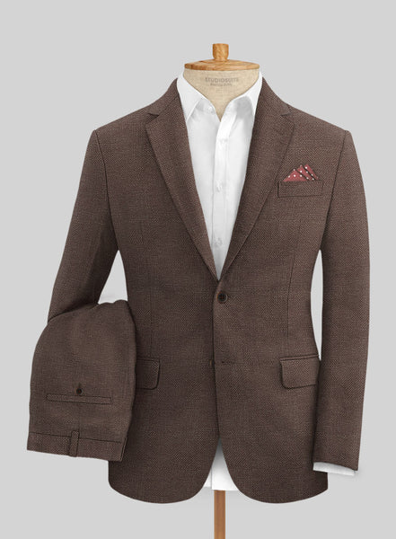 美品TODAYFUL Dobby Linen Jacket/38 Italian Prato Brown Dobby Linen Suit – StudioSuits