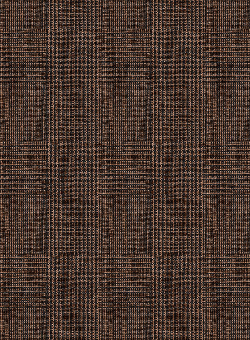 Italian Prato Brown Glen Linen Pants - StudioSuits