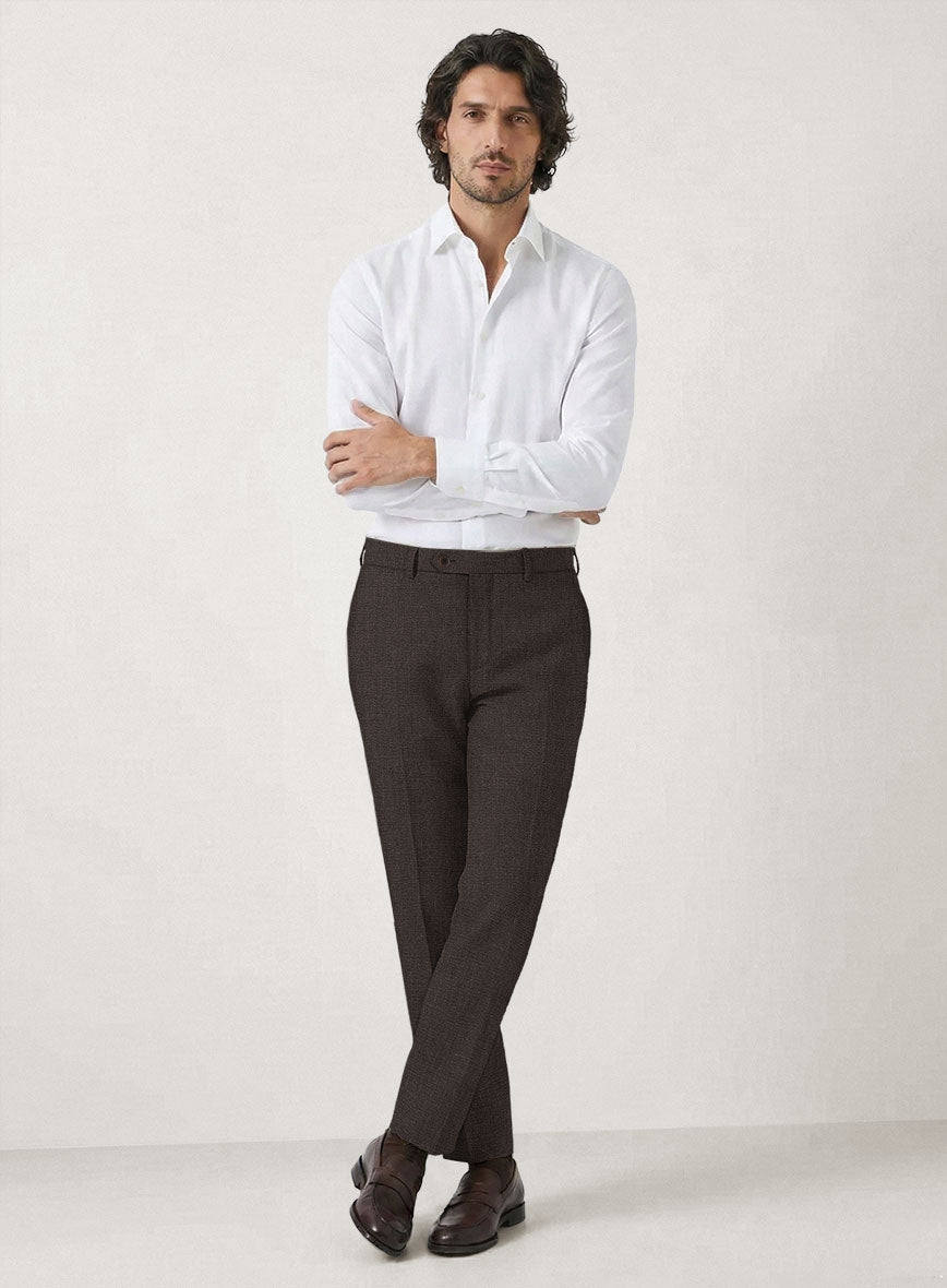 Italian Prato Brown Linen Pants - StudioSuits