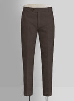 Italian Prato Brown Linen Pants - StudioSuits