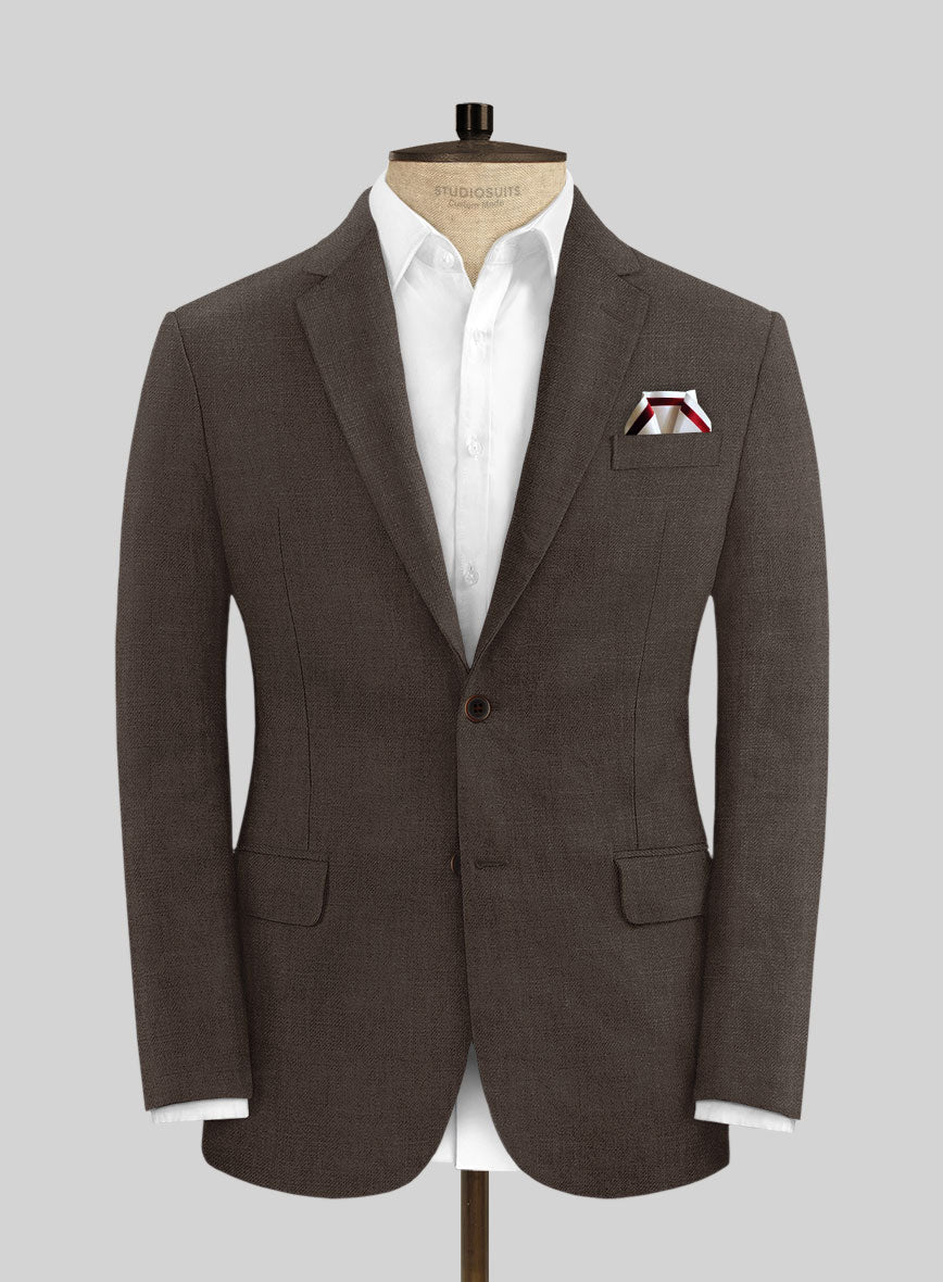 Italian Prato Brown Linen Suit - StudioSuits