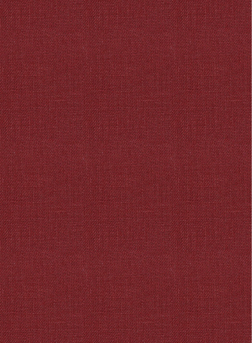 Italian Prato Burgundy Linen Highland Trousers - StudioSuits