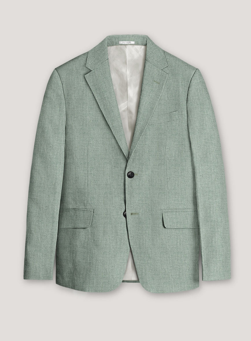 Italian Prato Celadon Linen Jacket - StudioSuits