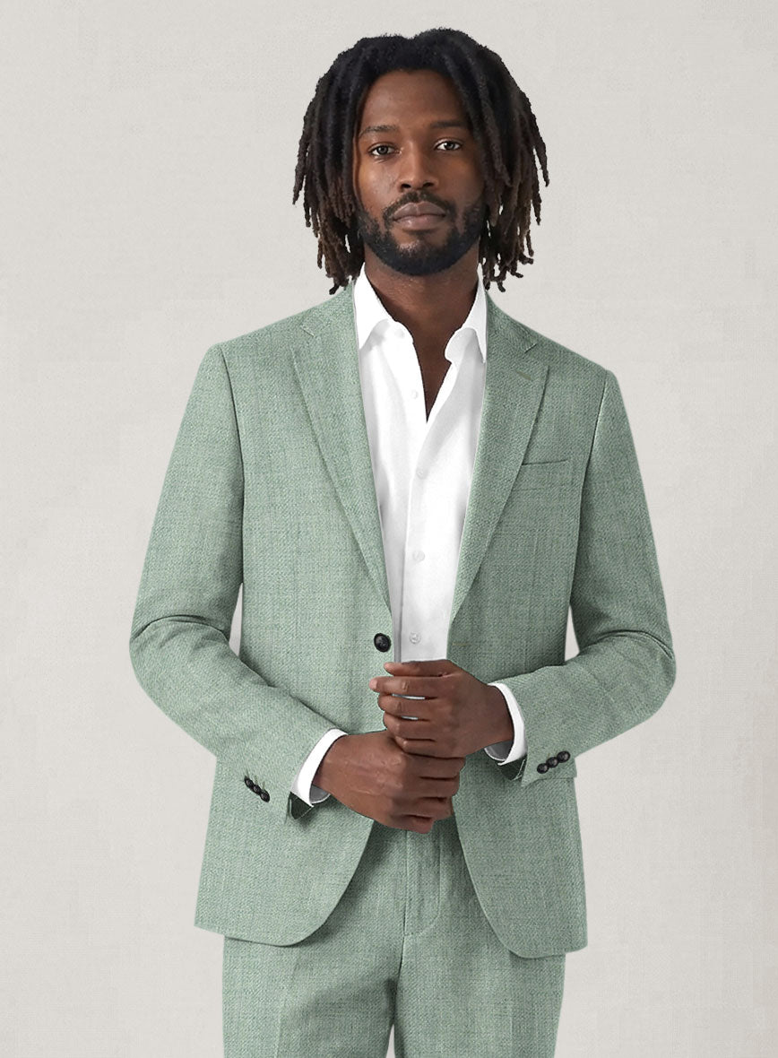 Italian Prato Celadon Linen Suit - StudioSuits