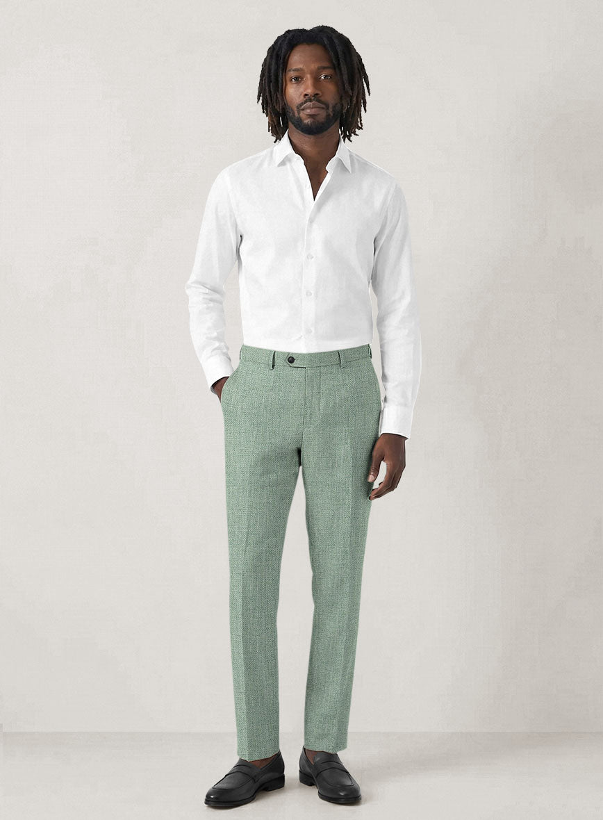 Italian Prato Celadon Linen Suit - StudioSuits