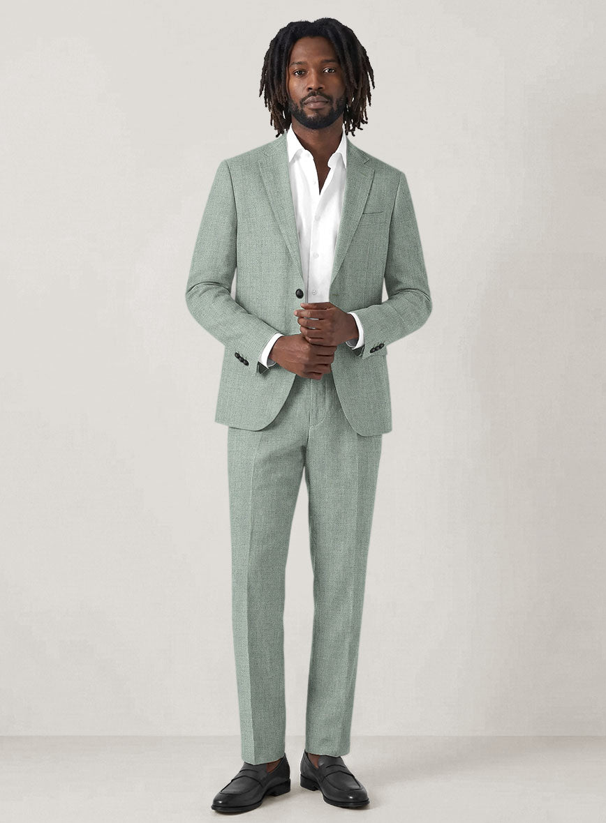 Italian Prato Celadon Linen Suit - StudioSuits