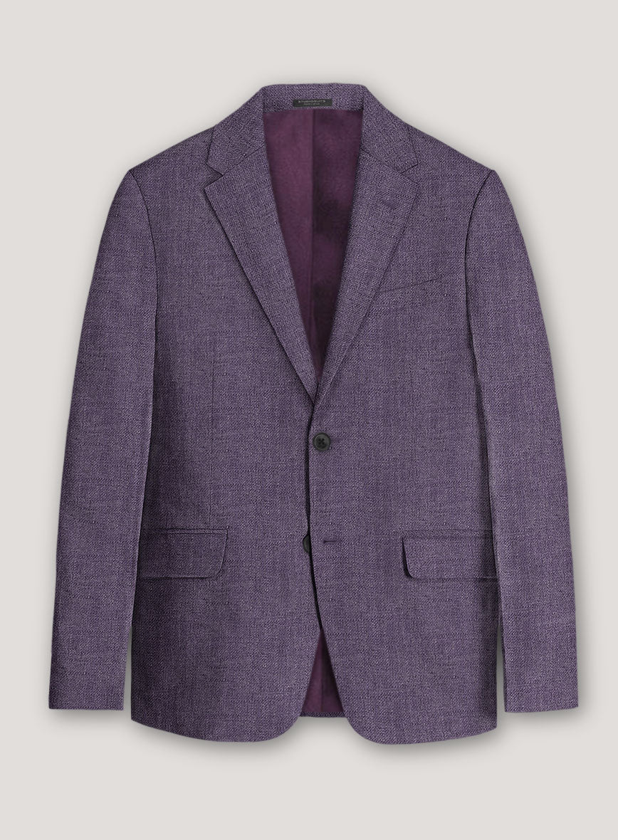 Italian Prato Damson Linen Jacket - StudioSuits