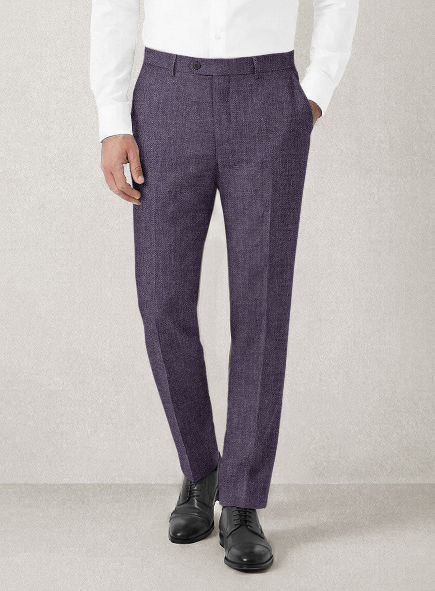 Italian Prato Damson Linen Pants - StudioSuits