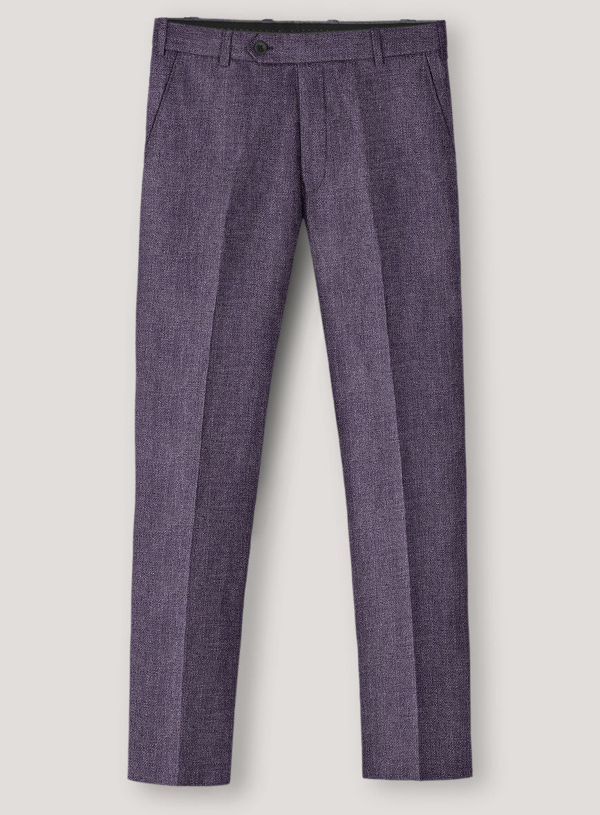 Italian Prato Damson Linen Pants - StudioSuits