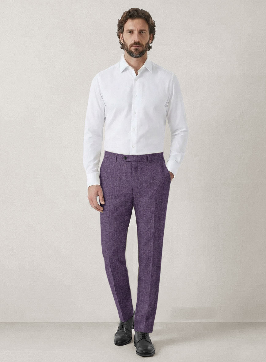 Italian Prato Damson Linen Suit - StudioSuits