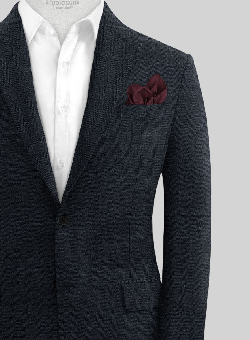 Italian Prato Diesel Blue Herringbone Linen Suit - StudioSuits
