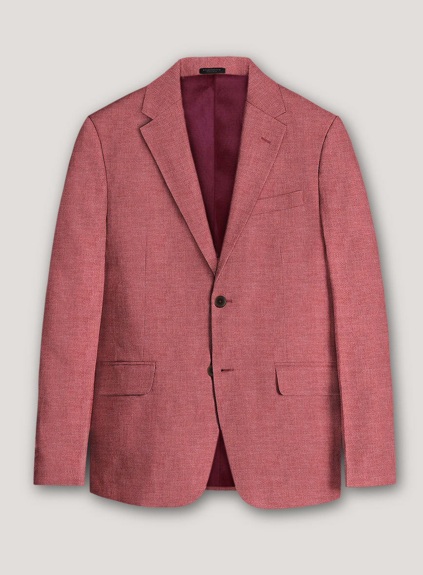 Italian Prato Dusty Rose Linen Jacket - StudioSuits