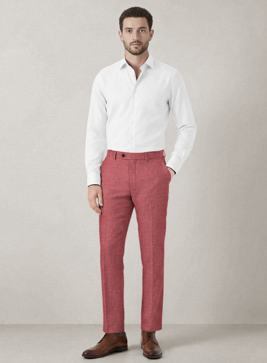 Italian Prato Dusty Rose Linen Pants - StudioSuits