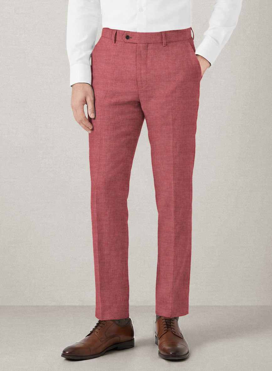 Italian Prato Dusty Rose Linen Pants - StudioSuits