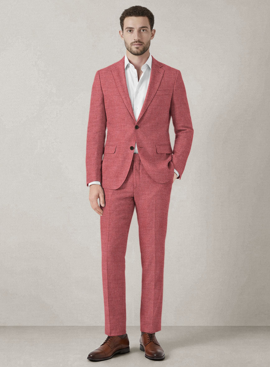 Italian Prato Dusty Rose Linen Suit - StudioSuits