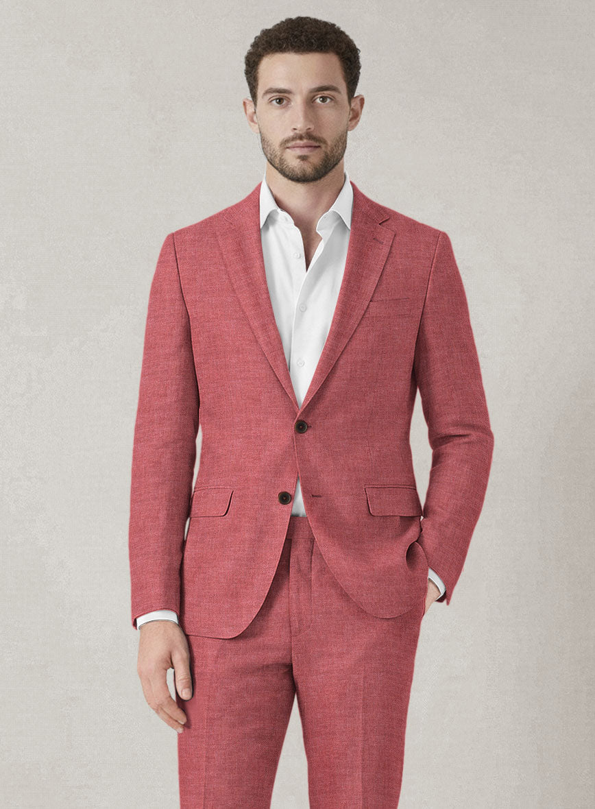 Italian Prato Dusty Rose Linen Suit - StudioSuits