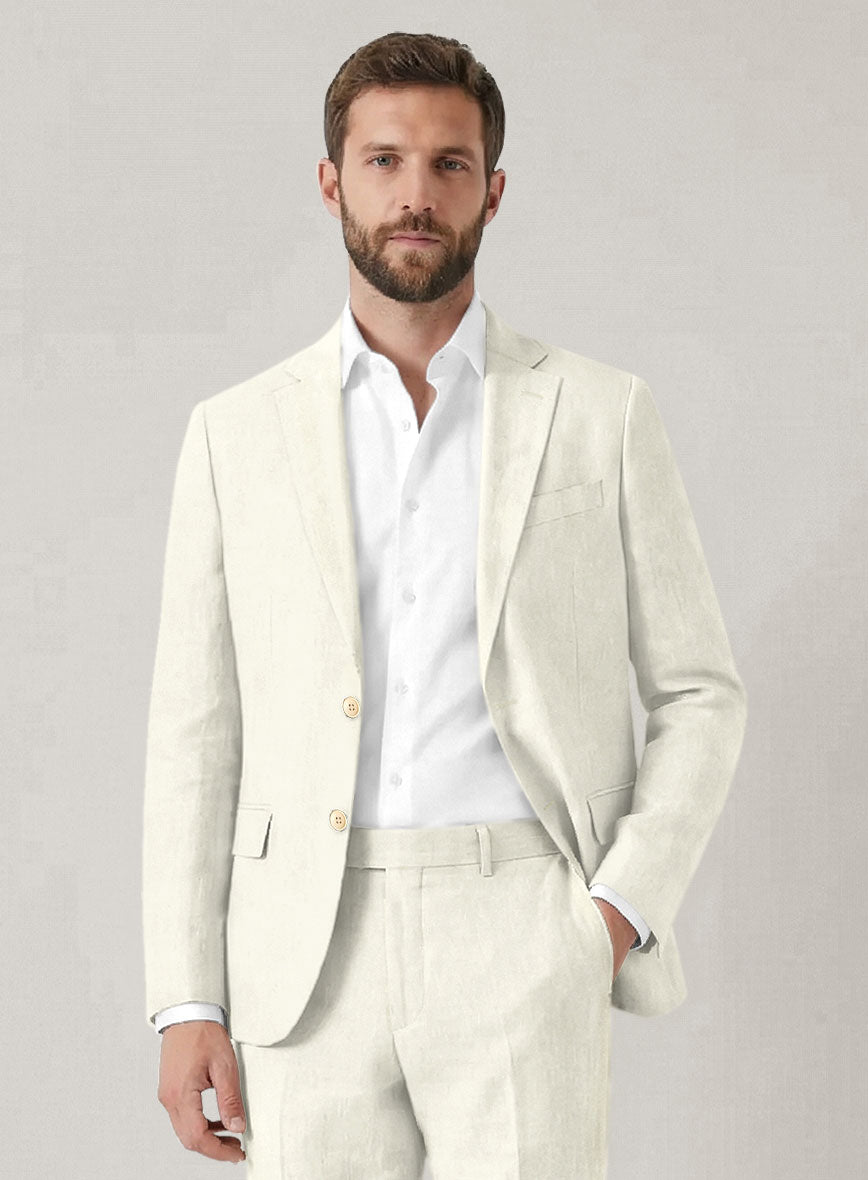 Italian Prato Fawn Linen Jacket - StudioSuits