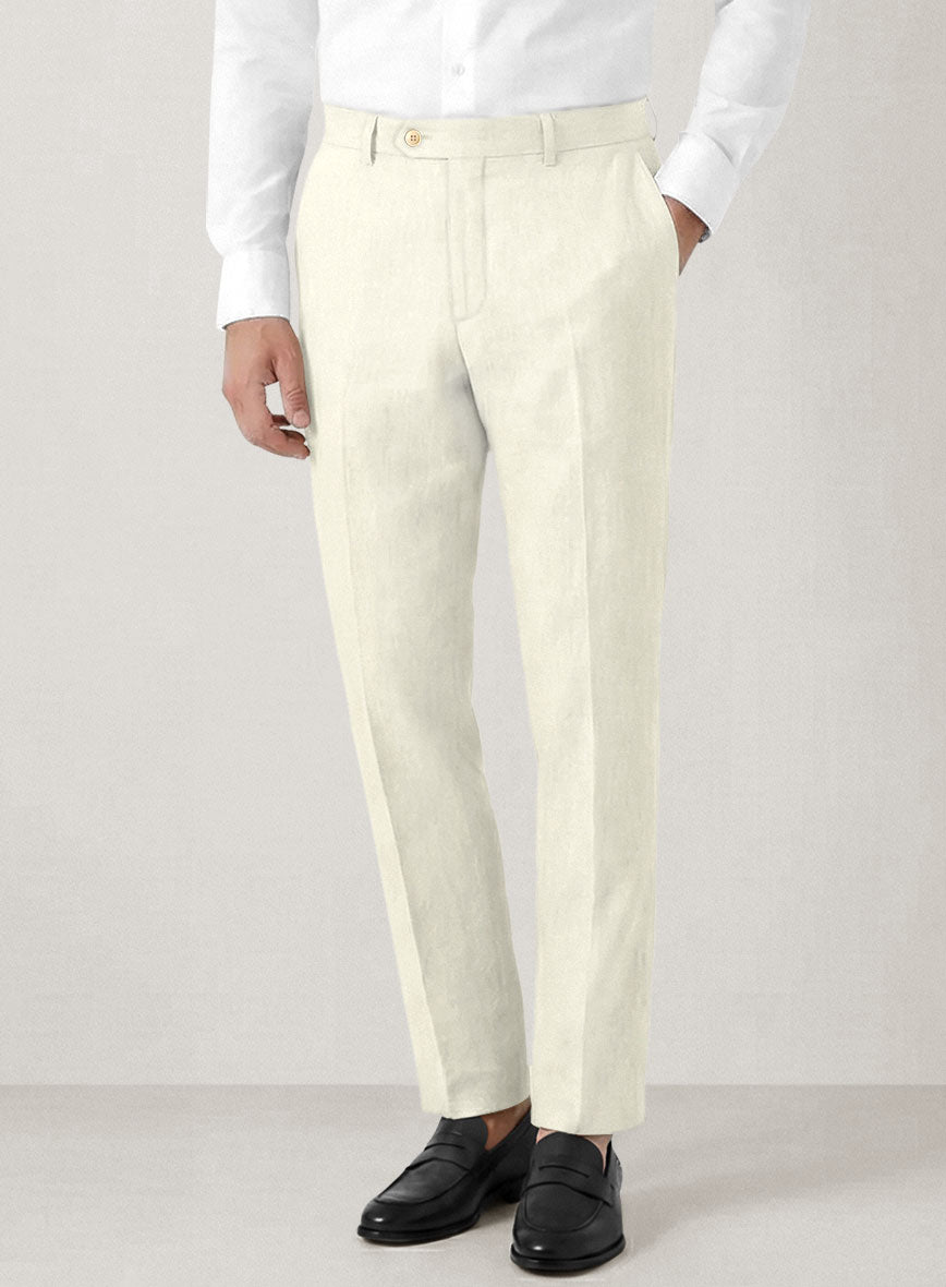 Italian Prato Fawn Linen Pants - StudioSuits