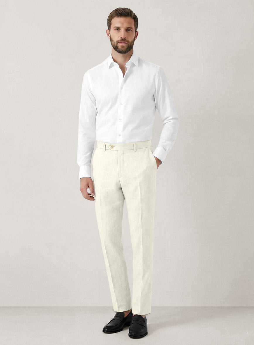 Italian Prato Fawn Linen Pants - StudioSuits