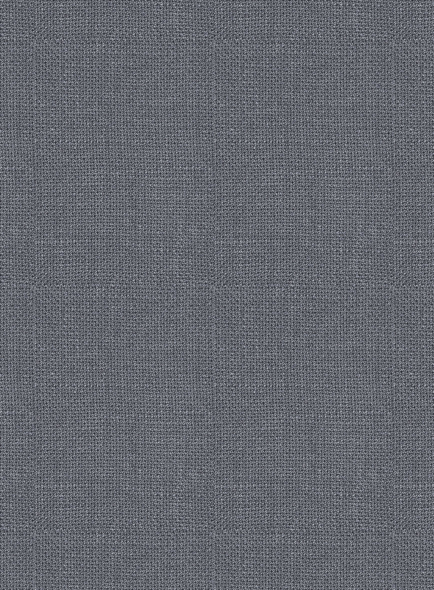 Italian Prato Gray Dobby Linen Highland Trousers - StudioSuits