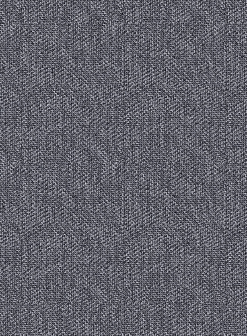 Italian Prato Gray Dobby Linen Highland Trousers - StudioSuits