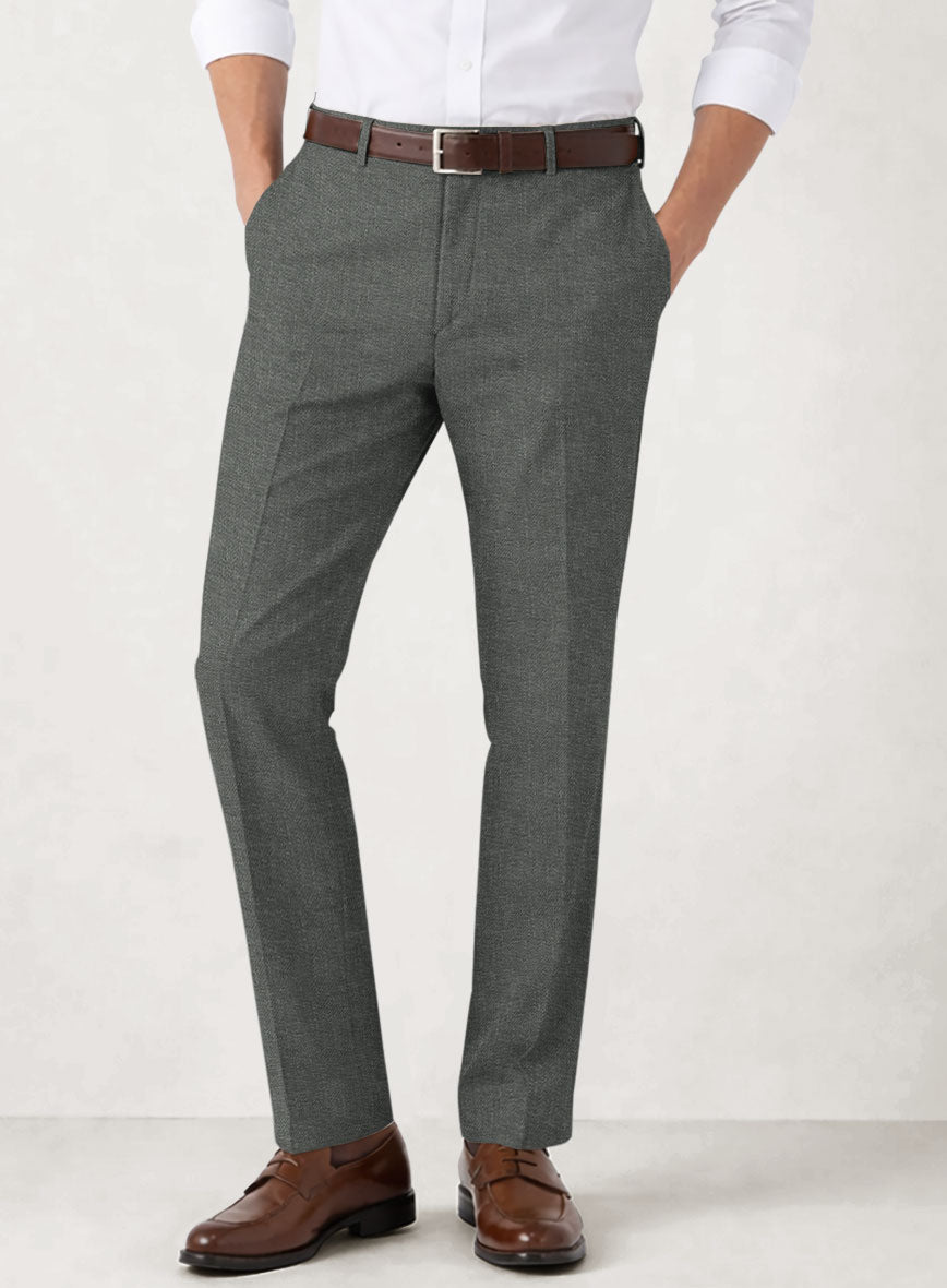 Italian Prato Gray Linen Pants - StudioSuits