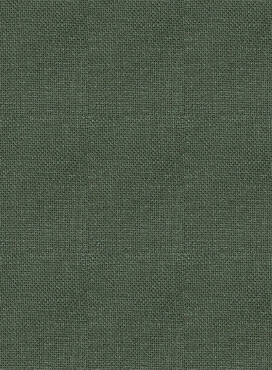 Italian Prato Green Dobby Linen Jacket - StudioSuits