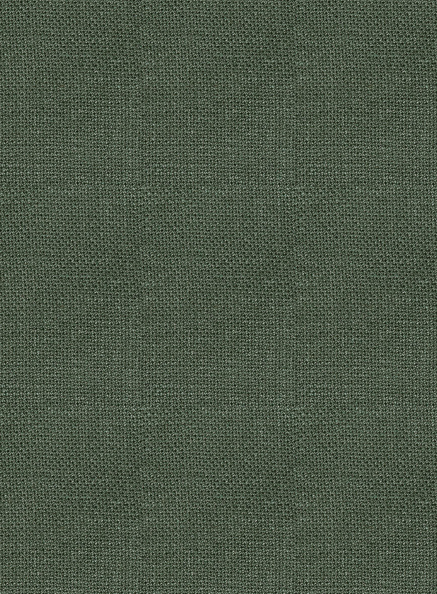 Italian Prato Green Dobby Linen Jacket - StudioSuits