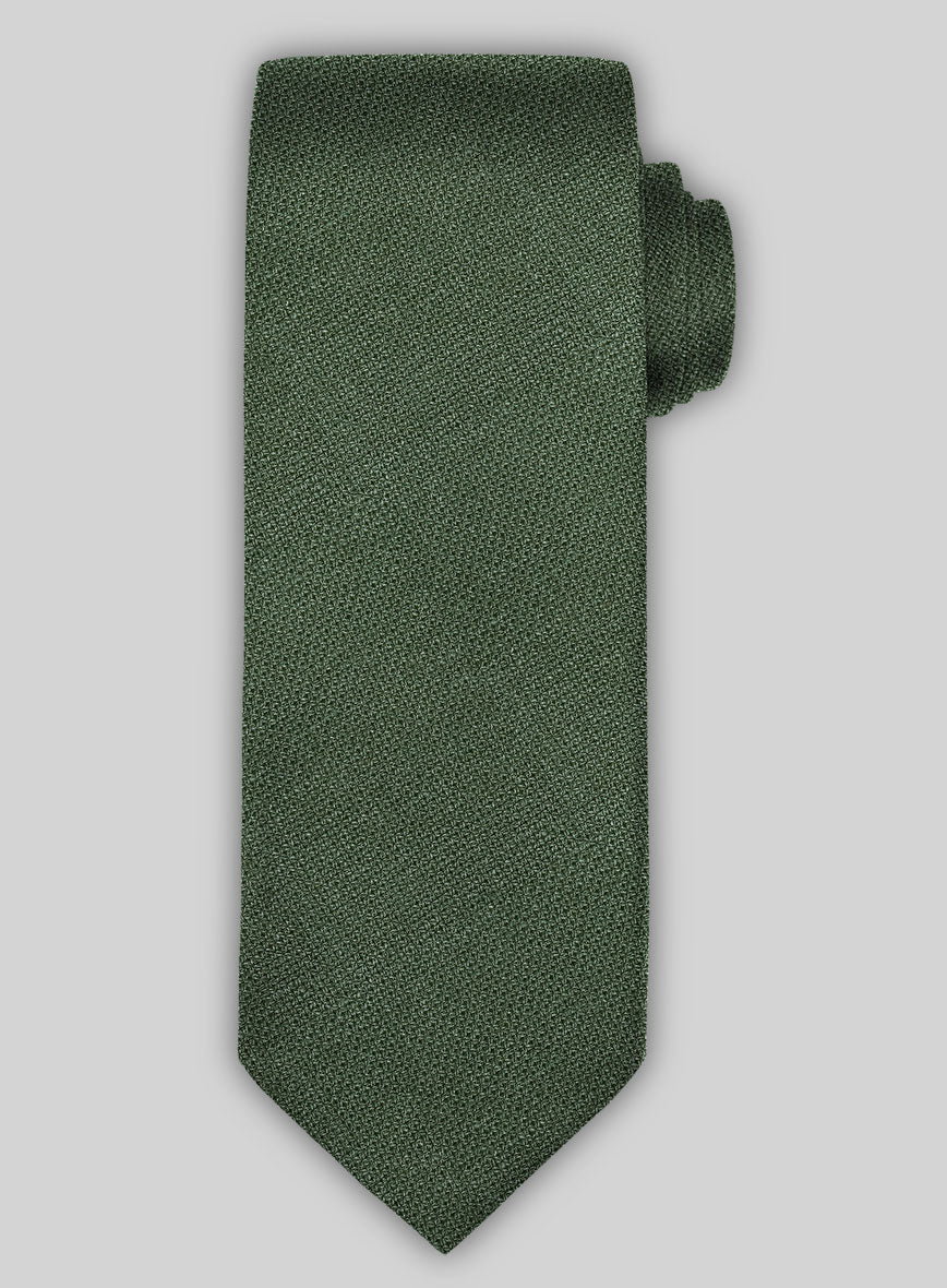 Linen Tie - Italian Prato Green Dobby - StudioSuits