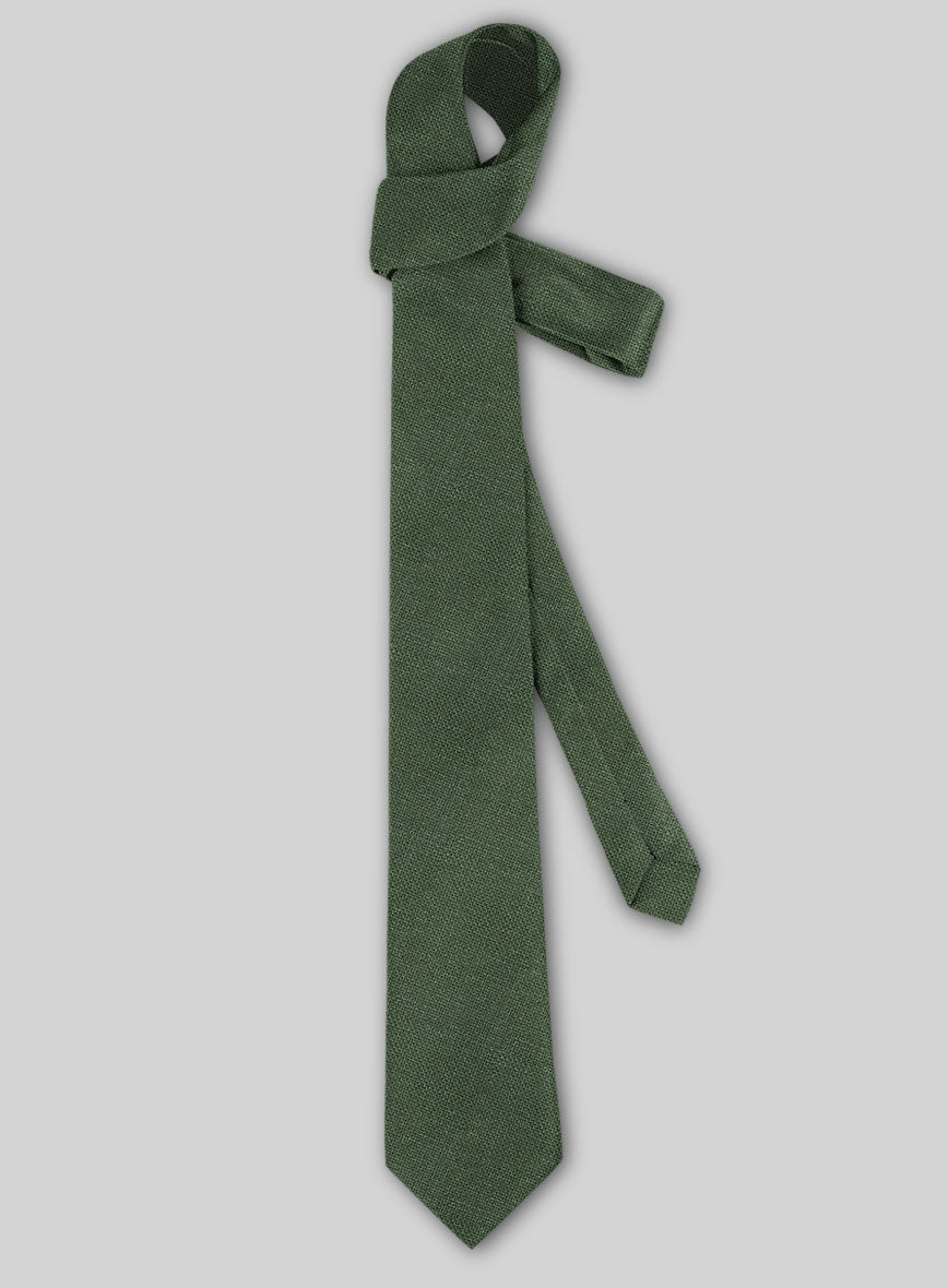 Linen Tie - Italian Prato Green Dobby - StudioSuits