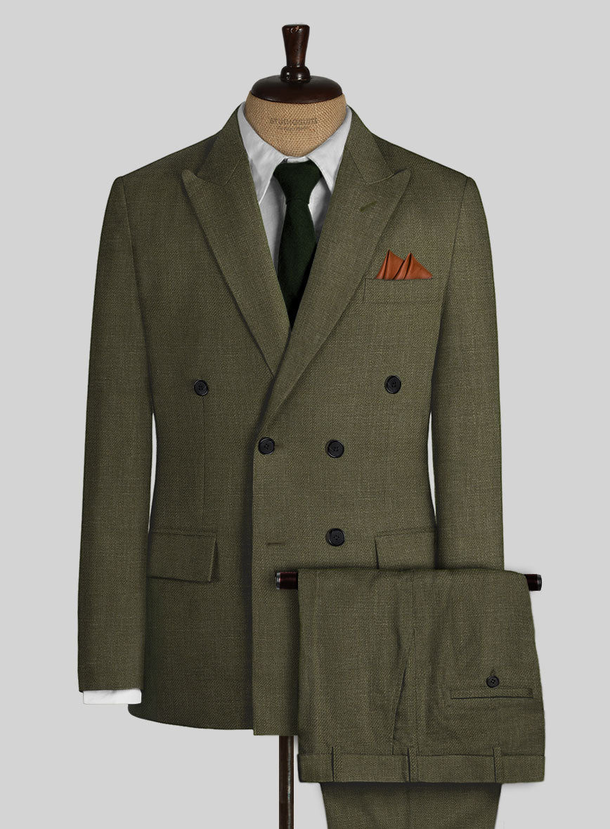 Italian Prato Green Linen Suit - StudioSuits