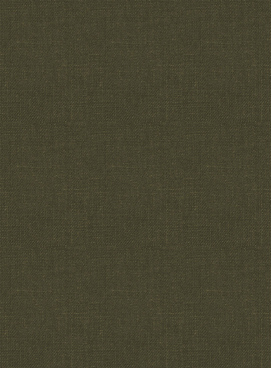Italian Prato Green Linen Highland Trousers - StudioSuits