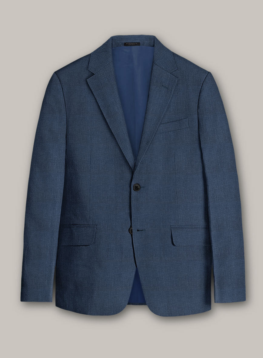 Italian Prato Indigo Blue Linen Suit - StudioSuits