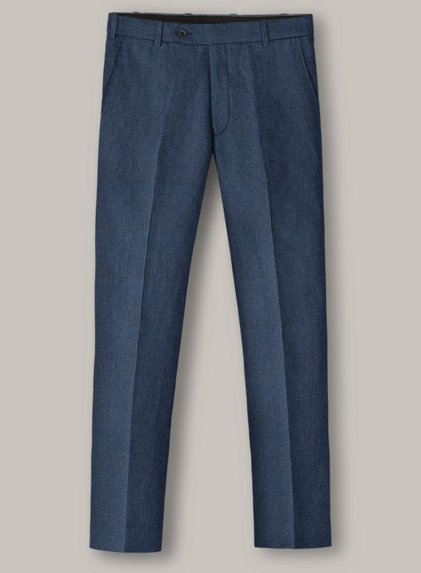 Italian Prato Indigo Blue Linen Suit - StudioSuits