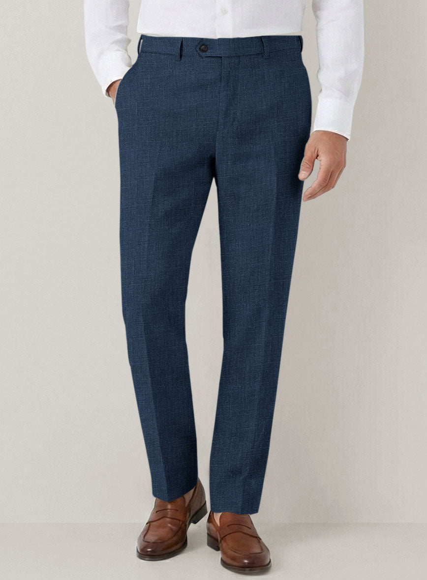 Italian Prato Indigo Blue Linen Suit - StudioSuits